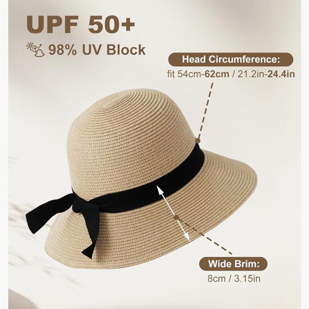 Chic Women's Hat with Black Ribbon Bow - Picture 2 of 13